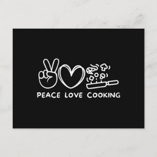 Postal Paz, Amor Cocina Retro Amante de la Cocina Chef Co