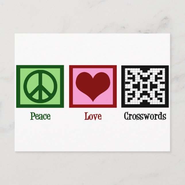 Postal Paz Amor Crucigramas (Anverso)