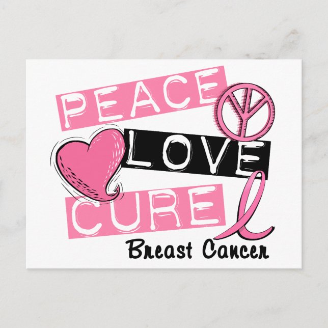 POSTAL PAZ AMOR CURA CÁNCER DE SENO (Anverso)