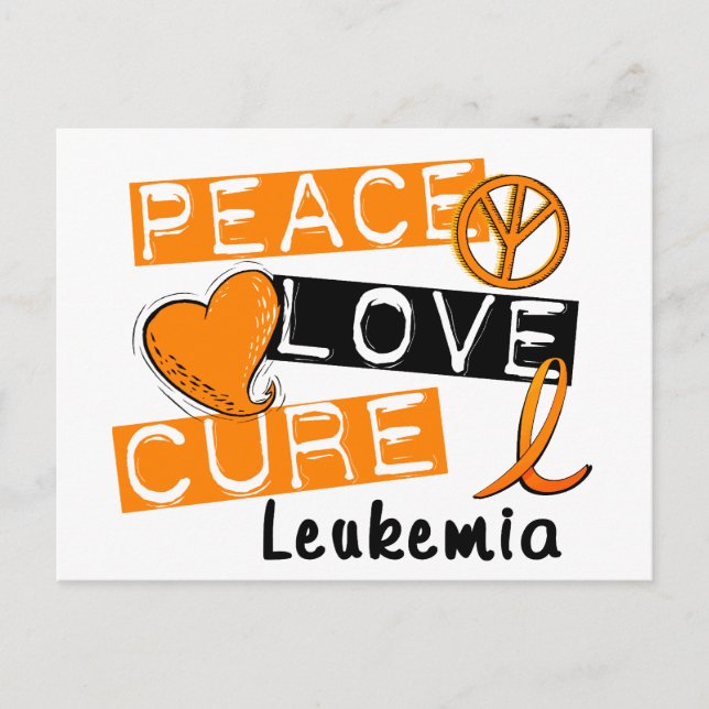 Postal Paz Amor Cure Leukemia (Anverso)