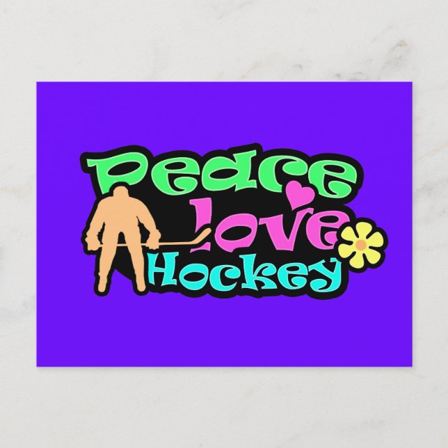 Postal Paz, amor, hockey; Retro (Anverso)