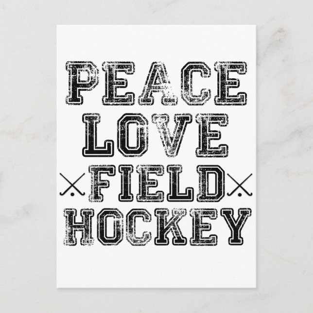 Postal Paz, amor, hockey sobre hierba (Anverso)