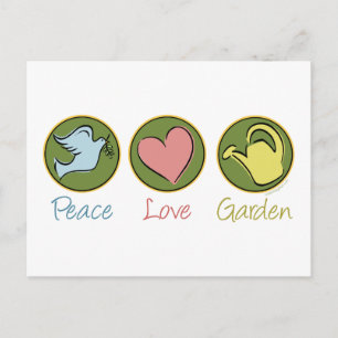 Postal Paz, Amor, Jardín