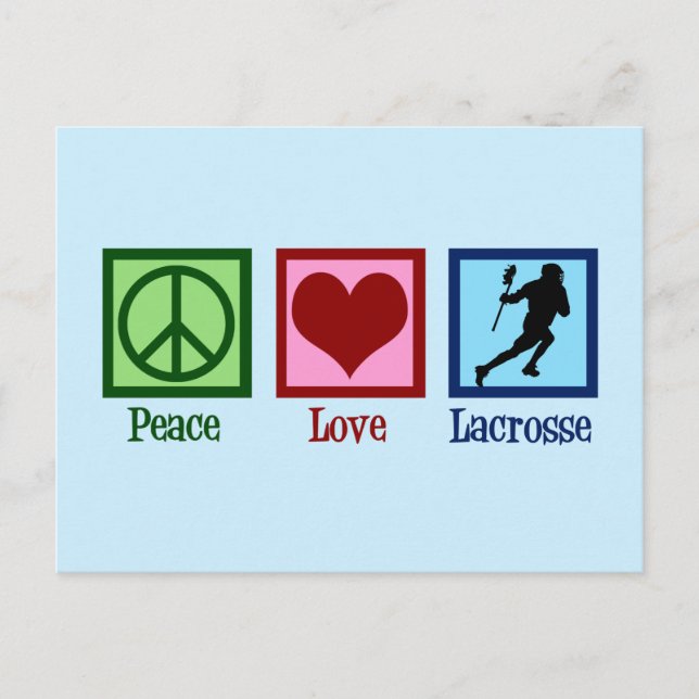 Postal Paz Amor Lacrosse (Anverso)
