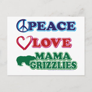 Postal Paz-Amor-Mama-Grizzlies