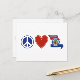 Postal Paz Amor Missouri Forma Bandera Estatal Missouria