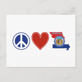 Postal Paz Amor Missouri Forma Bandera Estatal Missouria
