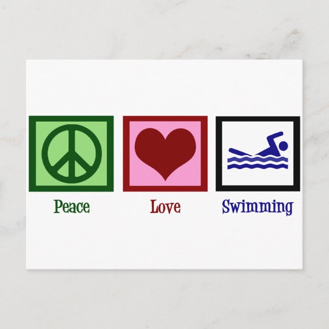 Postal Paz Amor Natación (Anverso)