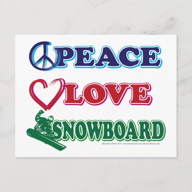 Postal Paz-Amor-Snow-Tabla (Anverso)