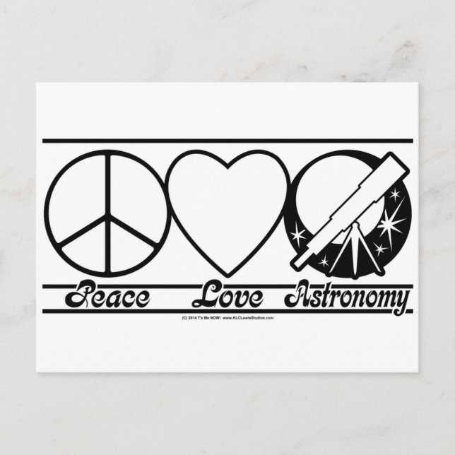 Postal Paz, amor y astronomía (Anverso)