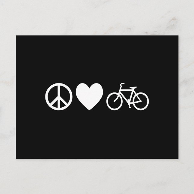 Postal Paz Amor y Bicicletas (Anverso)