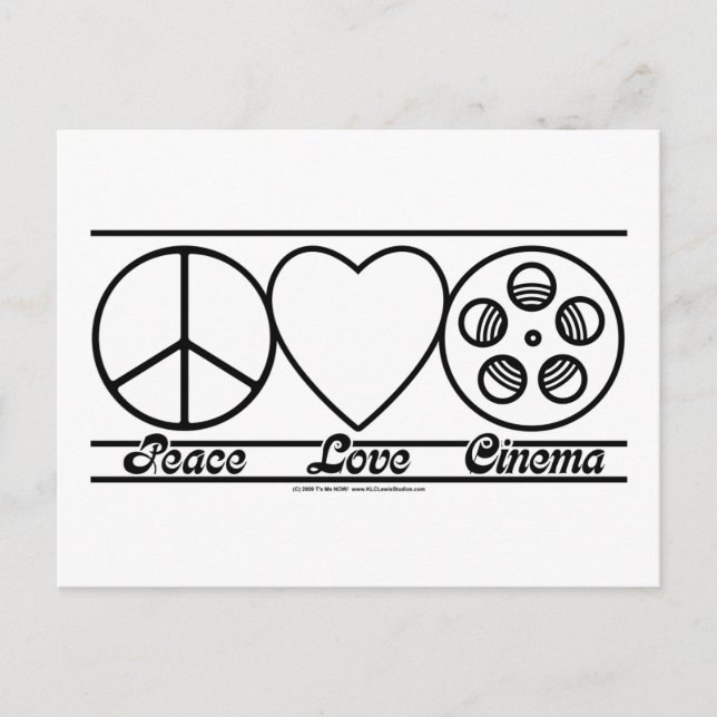 Postal Paz, amor y cine (Anverso)