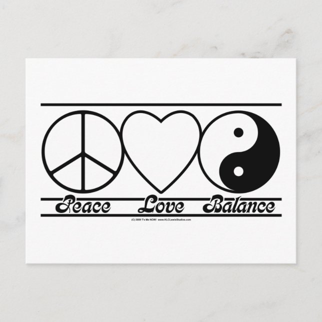 Postal Paz, amor y equilibrio (Anverso)