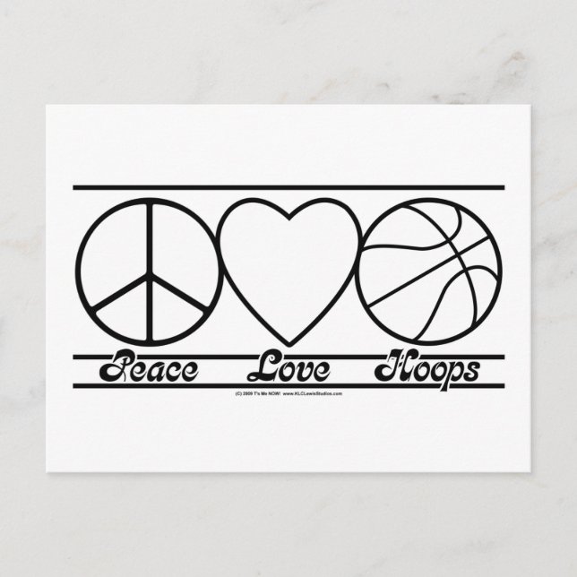 Postal Paz Amor y Hoops (Anverso)