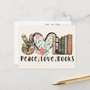 Postal Paz, amor y libros