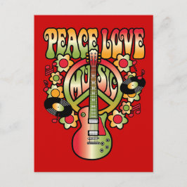 Postal Paz Amor y Música