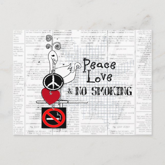 Postal paz - amor y NO FUMAR (Anverso)