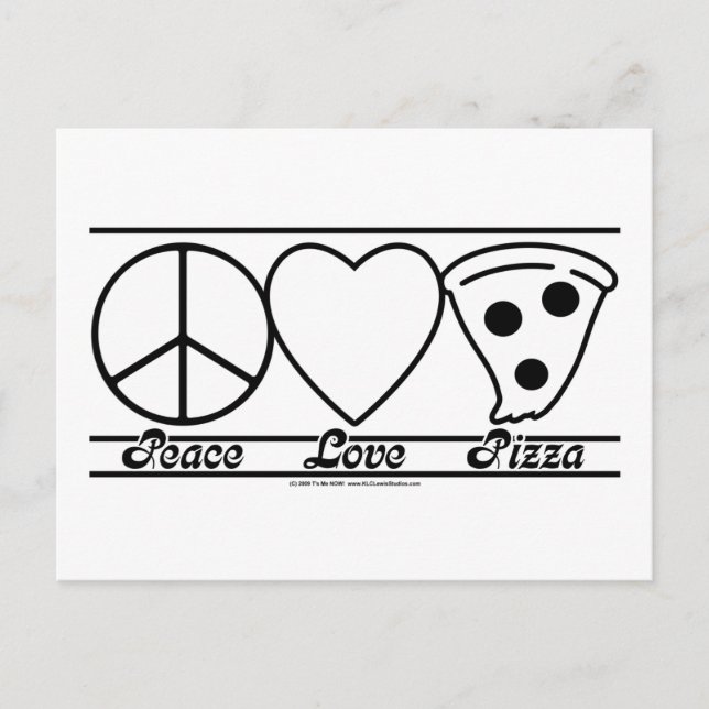 Postal Paz Amor y Pizza (Anverso)