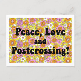 Postal ¡Paz, Amor y Postcruce! Groovy Postcard