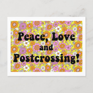 Postal ¡Paz, Amor y Postcruce! Groovy Postcard