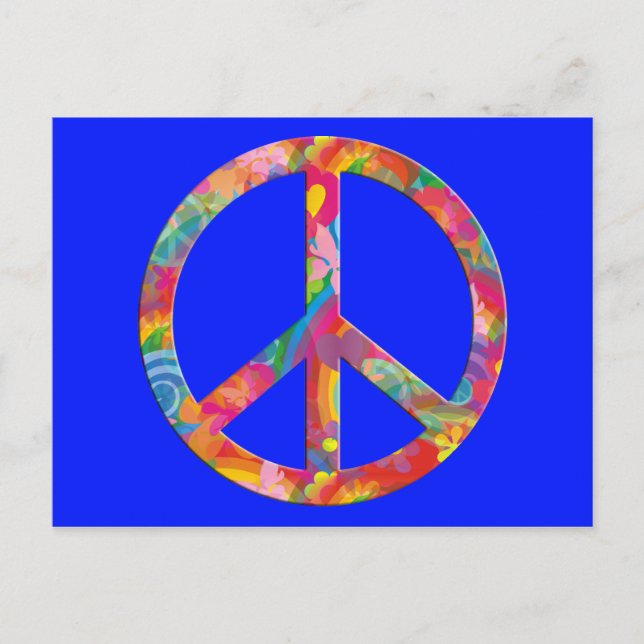 Postal Paz del poder de las flores | real (Anverso)