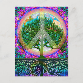 Postal Paz en el árbol de la vida
