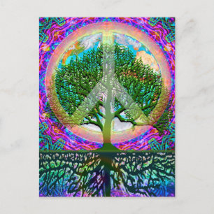 Postal Paz en el árbol de la vida