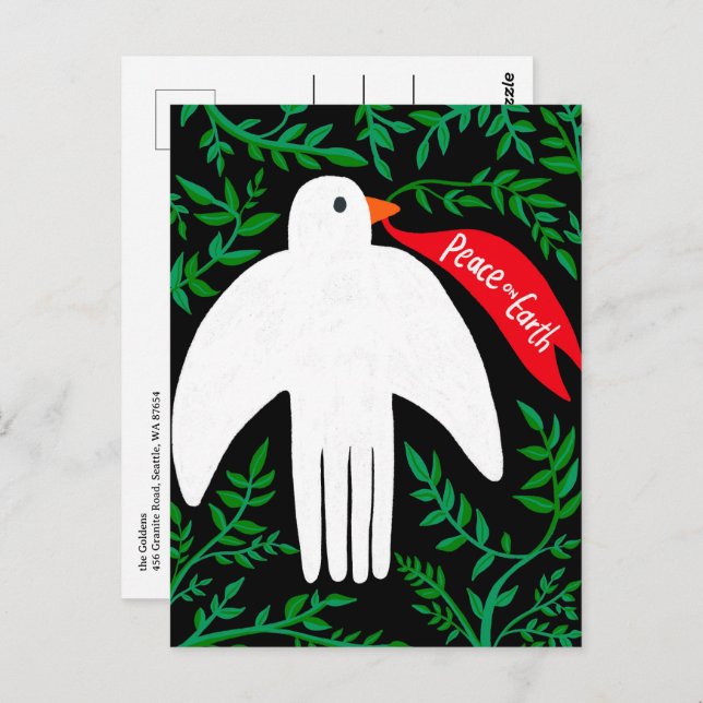 Postal Paz en la Tierra Navidades Navidad PERSONALIZADO f (Anverso / Reverso)