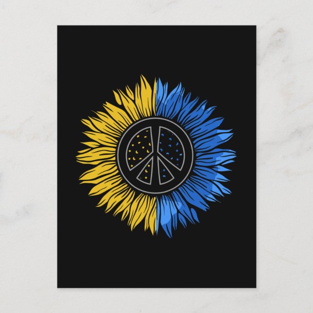 Postal Paz en Ucrania Sunflower TShirt para las mujeres u (Anverso)