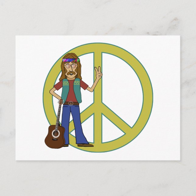 Postal Paz hippie (Anverso)