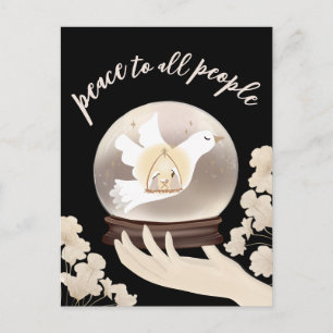 Postal Paz para todos los cristianos Natividad Globe