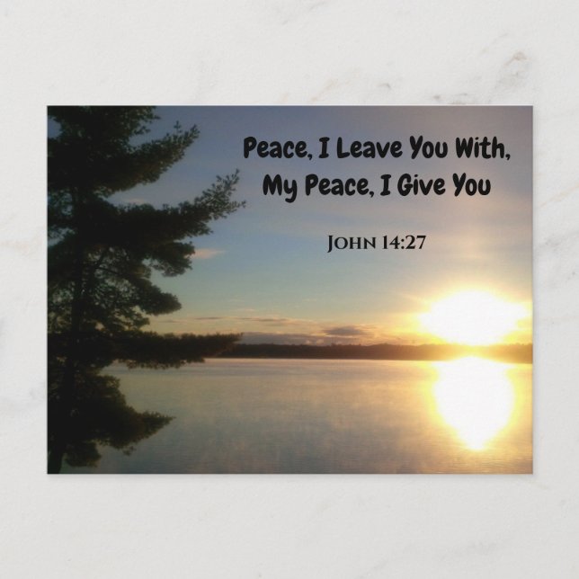 Postal Paz, Te Dejo Con Biblia De Texto Escrita (Anverso)