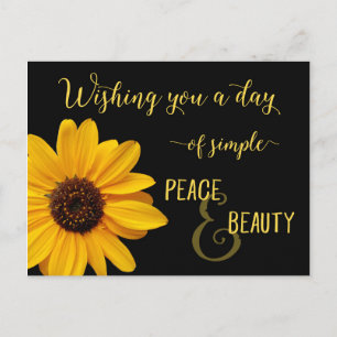 Postal Paz y belleza de girasol
