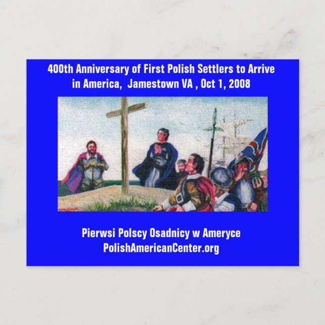 Postal PC 400° Aniversario Primeros colonos polacos (Anverso)