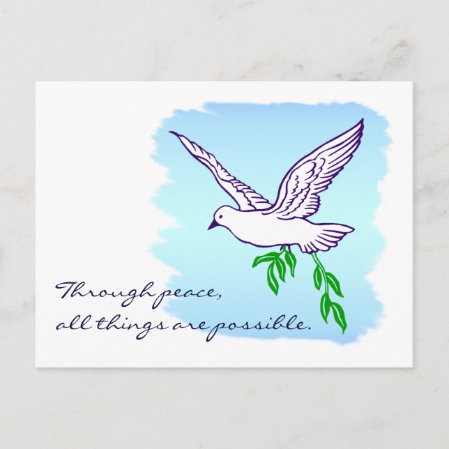 Postal Peace Dove Custom Quote Art Postcard (Anverso)
