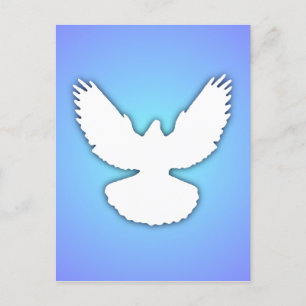 Postal Peace Dove White w Shadow Blue Sky Simplemente Ele
