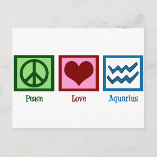 Postal Peace Love Aquarius