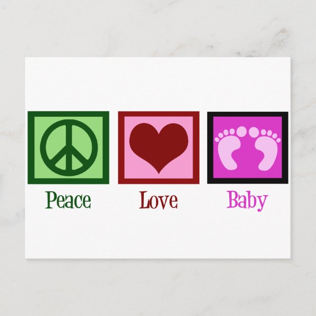 Postal Peace Love Baby (Anverso)