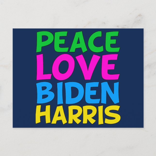 Postal Peace Love Biden Harris (Anverso)