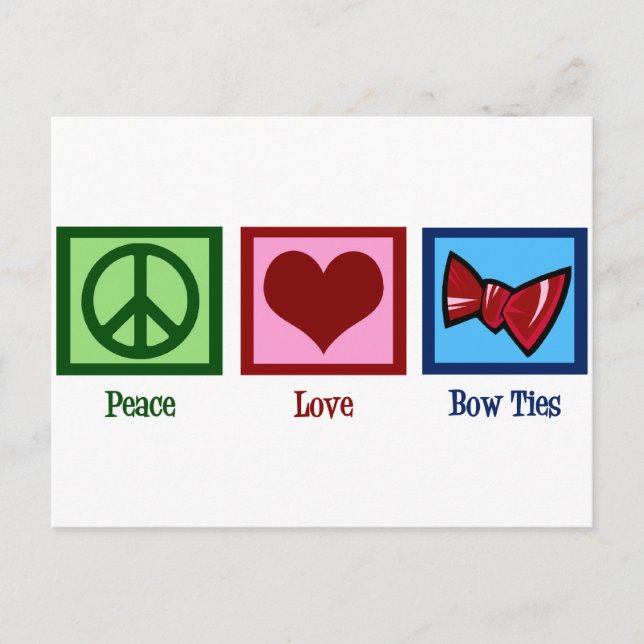 Postal Peace Love Bow Ties (Anverso)
