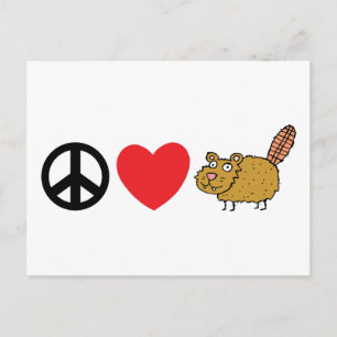 Postal Peace Love Canadian Beaver