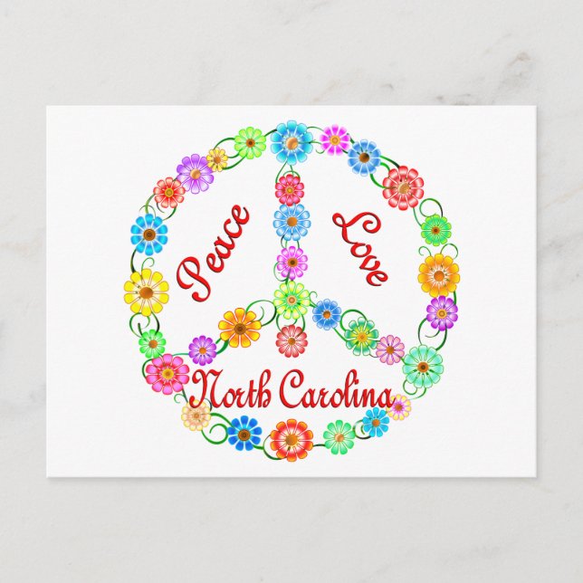 Postal Peace Love Carolina del Norte (Anverso)