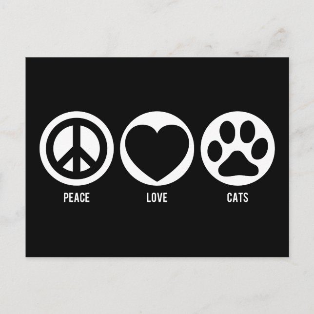 Postal Peace Love Cats (Anverso)