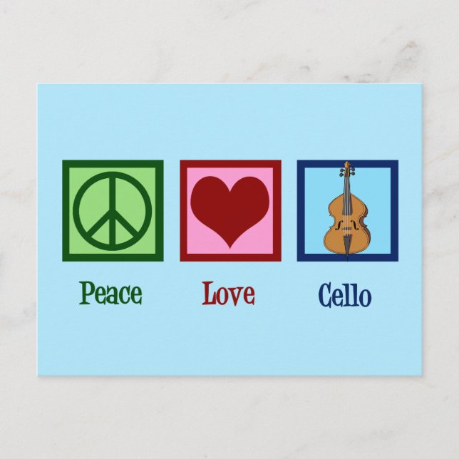 Postal Peace Love Cello (Anverso)