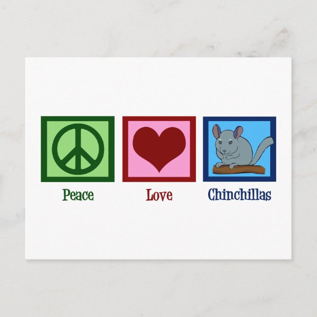 Postal Peace Love Chinchillas (Anverso)