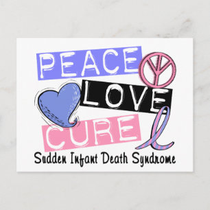 Postal Peace Love Cure SIDS Síndrome de Muerte Súbita Inf