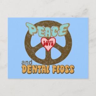 Postal Peace Love Dental Floss Vintage