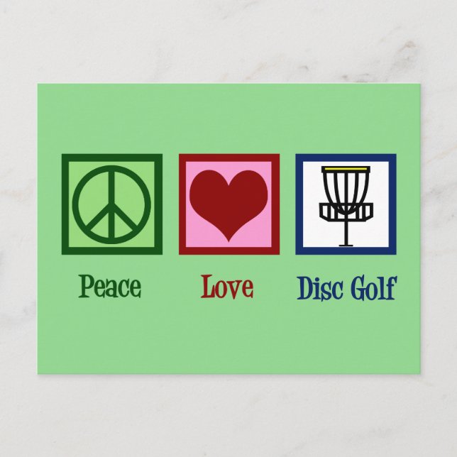 Postal Peace Love Disk Golf (Anverso)
