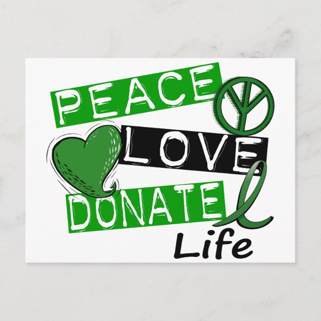 POSTAL PEACE LOVE DONATE LIFE (Anverso)