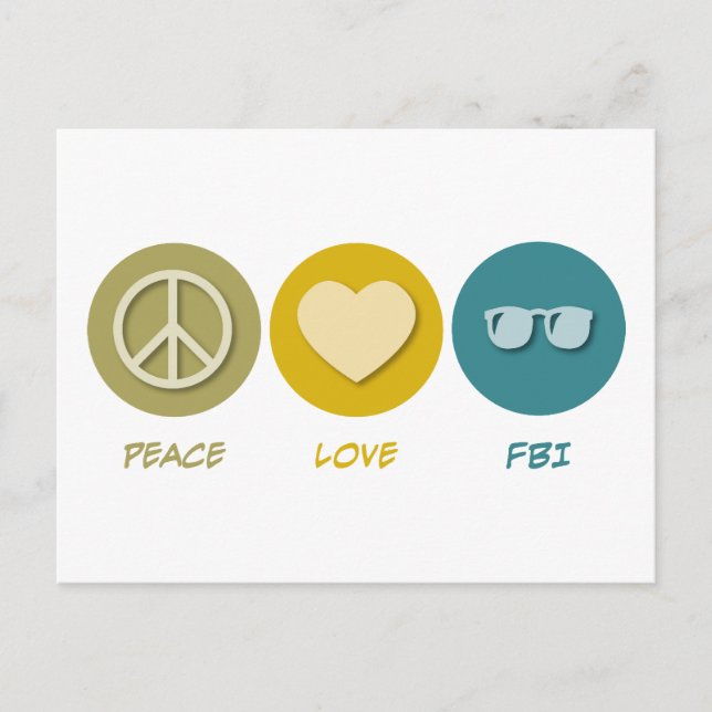 Postal Peace Love FBI (Anverso)